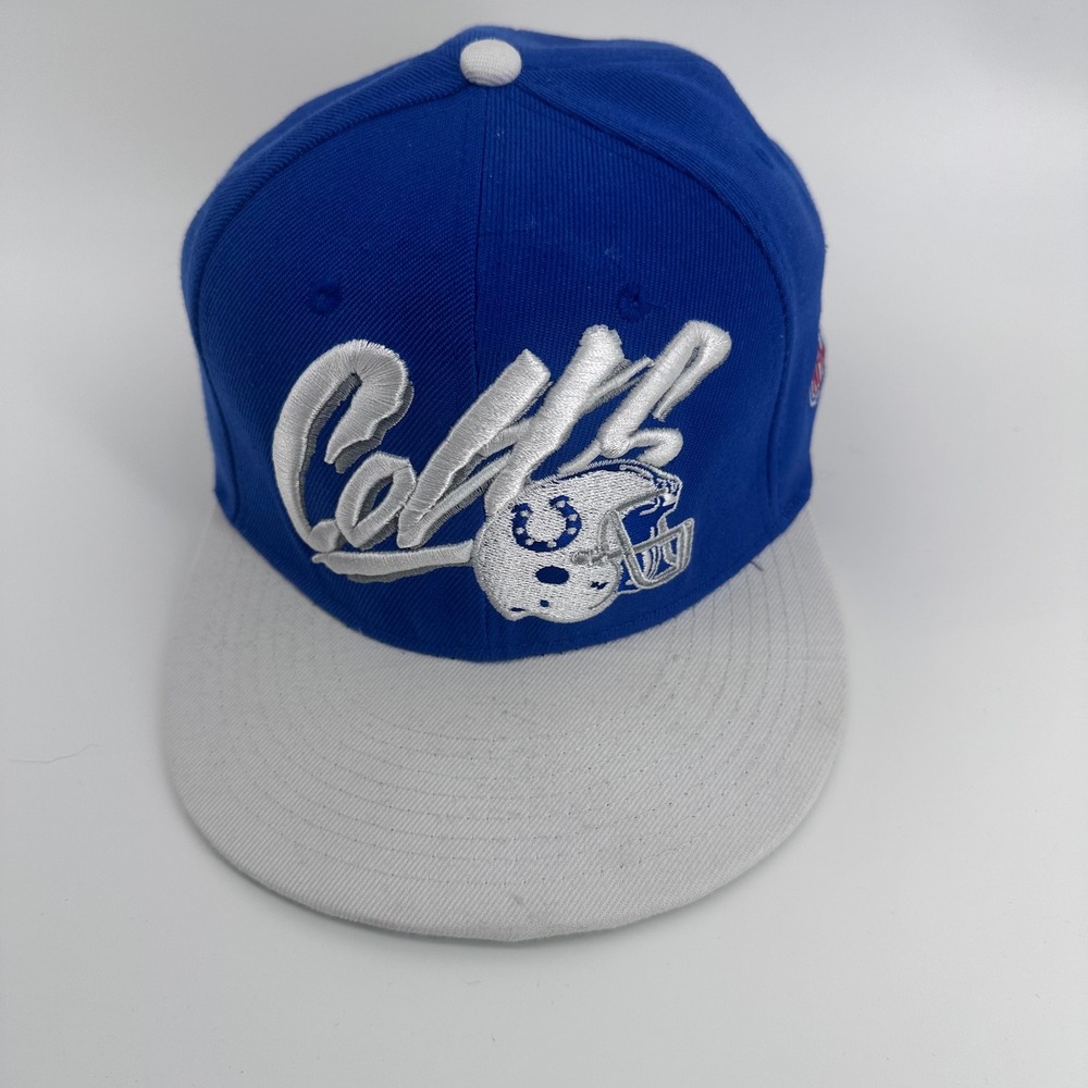 Mitchell & Ness Indianapolis Colts Hat Mens OSFM Blue Grey Snapback NFL Cap